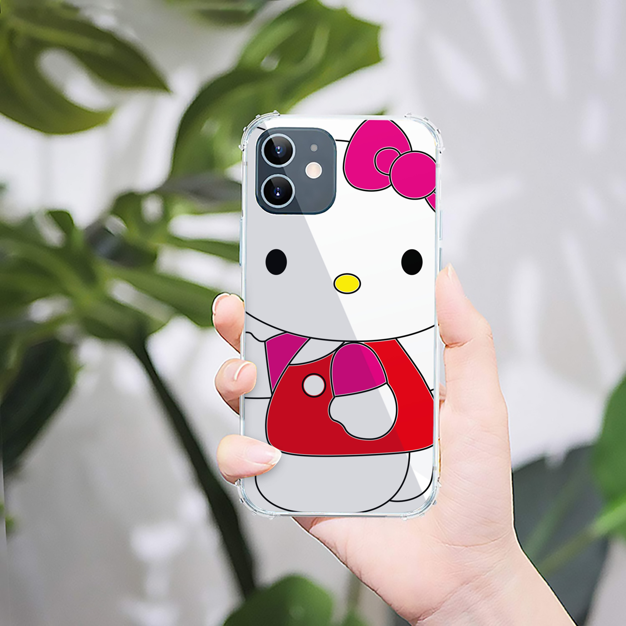 （画像用） Hello Kitty ハローキティ 【iPhone 12シリーズ対応】透明スマホケース（クリアソフトケース）